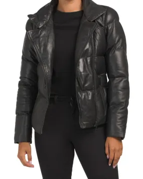 BOD & CHRISTENSEN Leather Puffer Jacket
