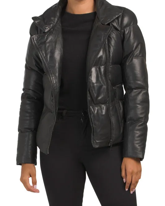 BOD & CHRISTENSEN Leather Puffer Jacket