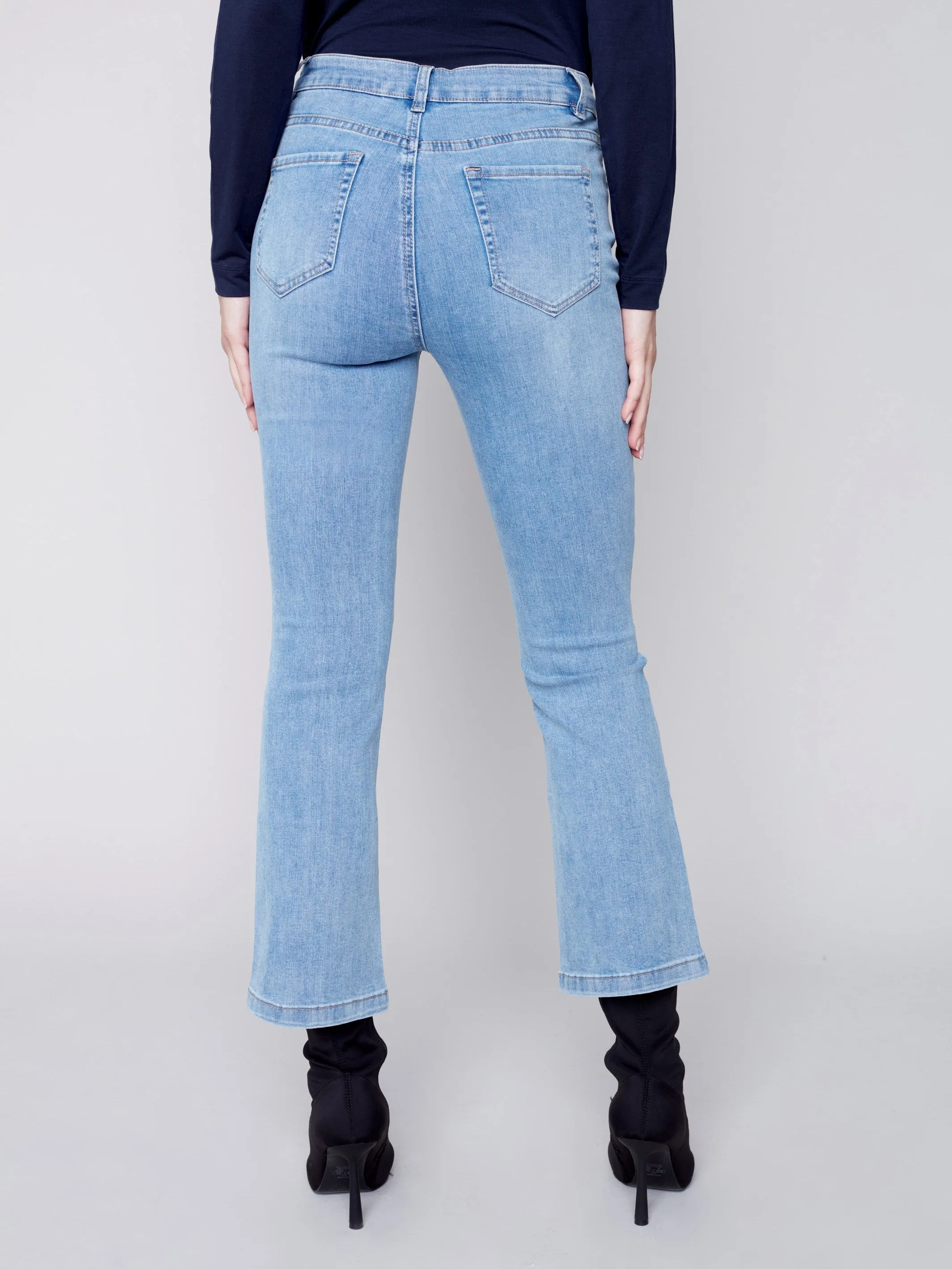 Bootcut Stretch Denim Pants - Light Blue