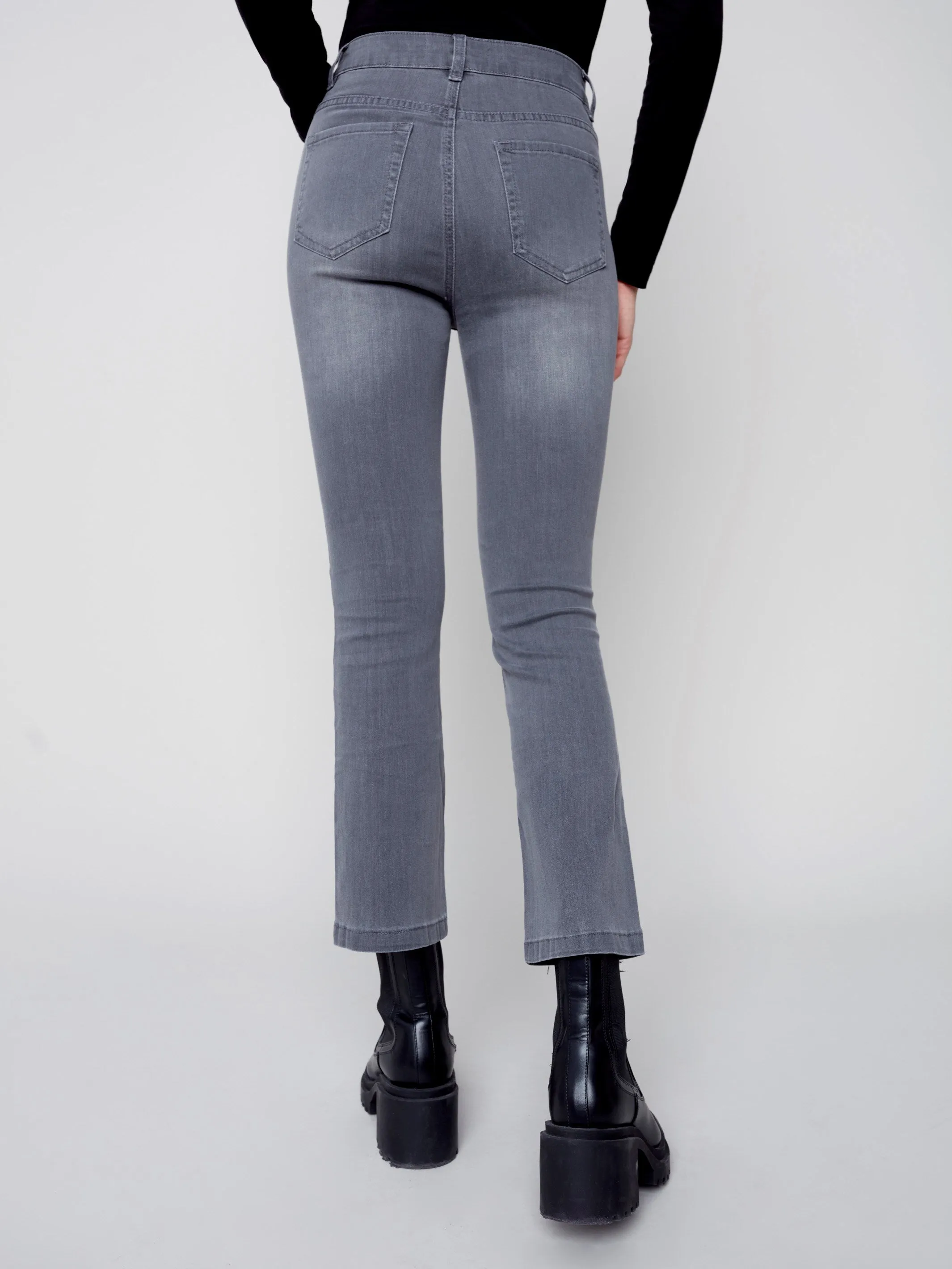 Bootcut Stretch Denim Pants - Medium Grey