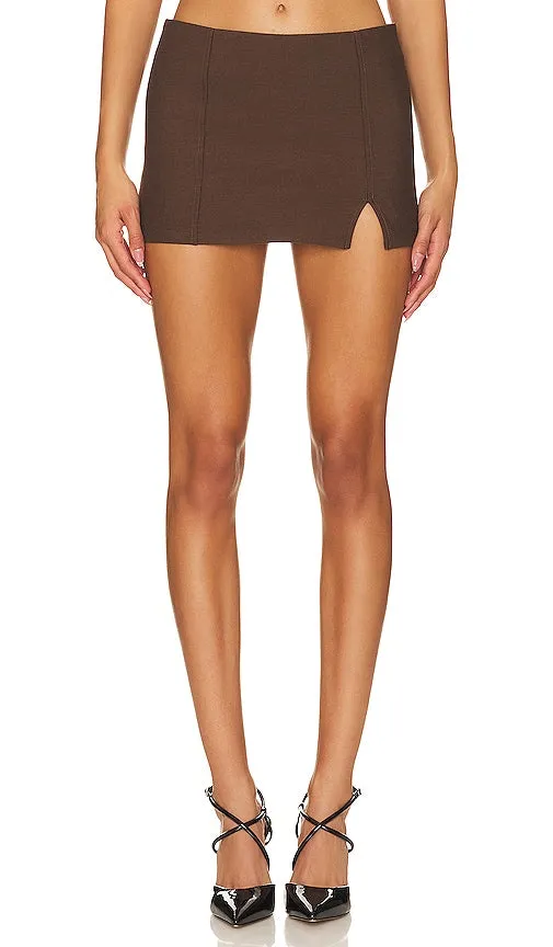 Camila Coelho Inez Mini Skirt in Brown