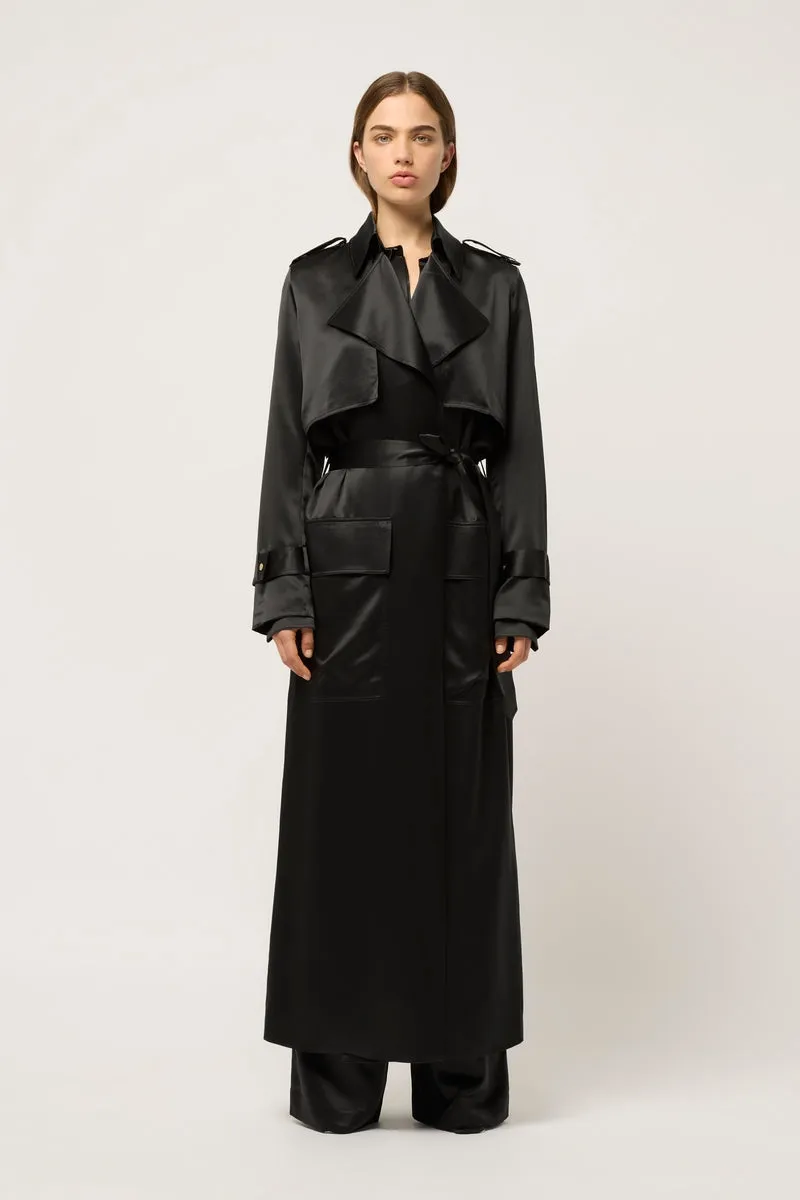 CLASSIC SILK TRENCH COAT