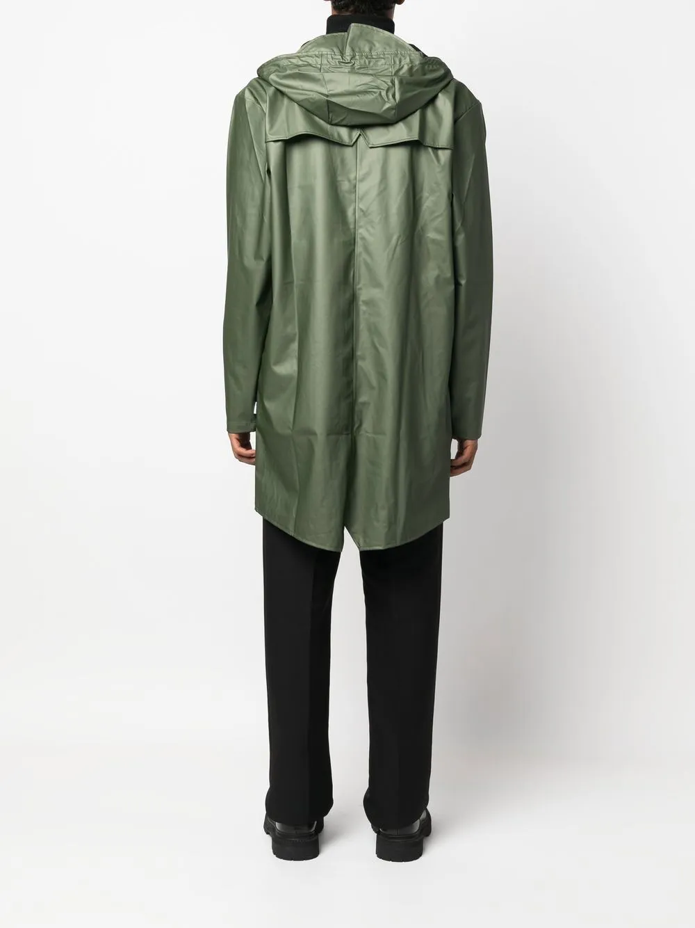 drawstring hood raincoat