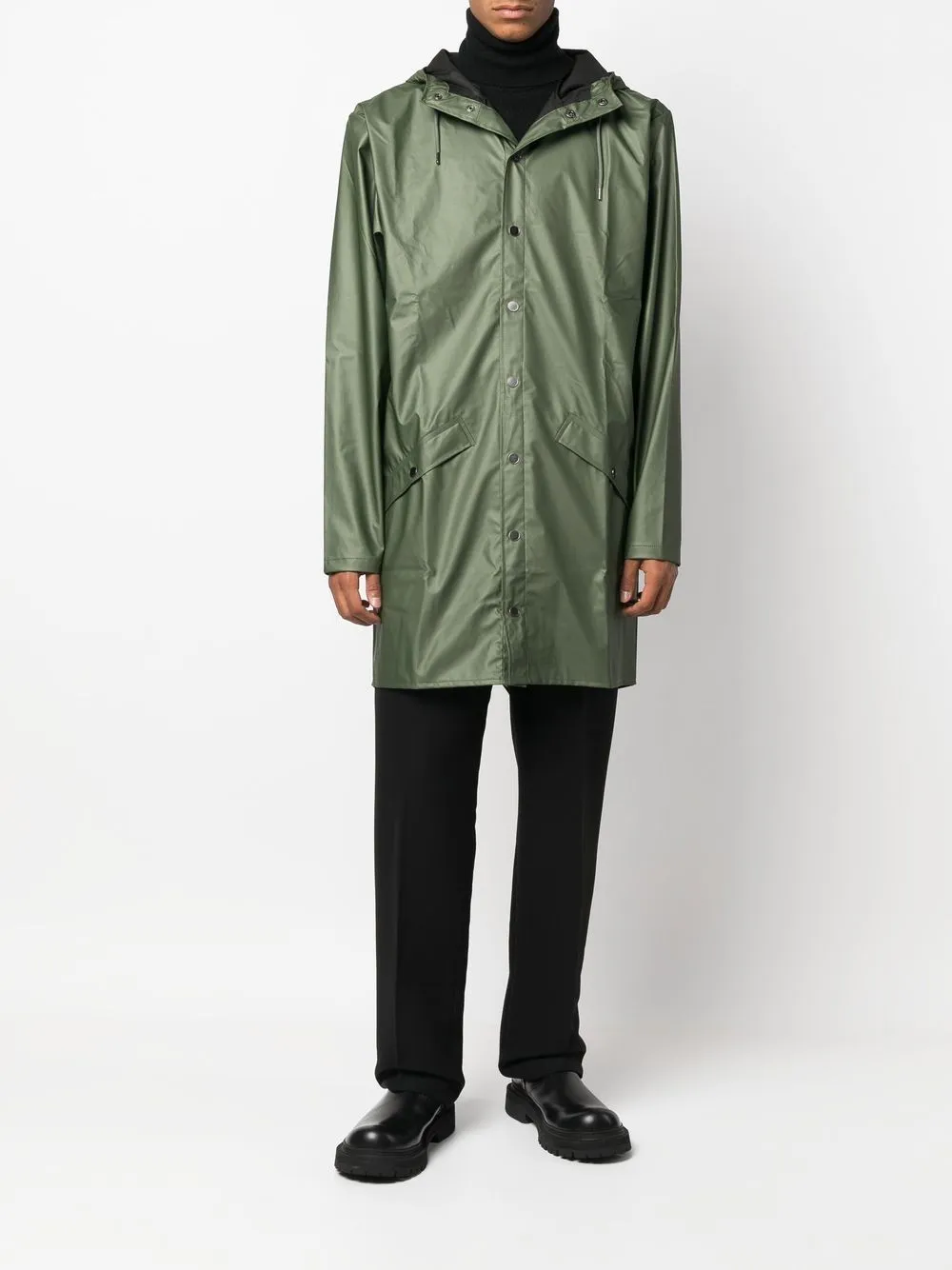 drawstring hood raincoat