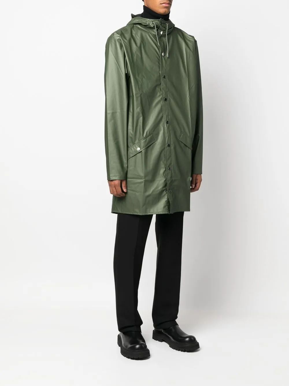 drawstring hood raincoat