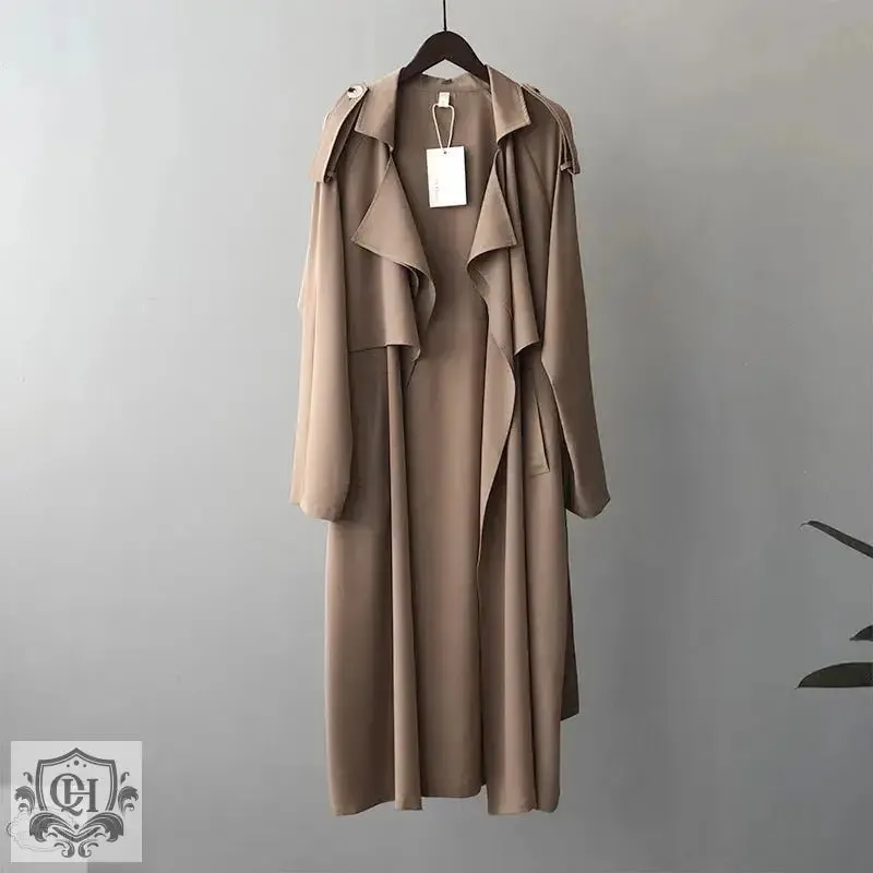 Elegant Long Loose Fit Trench Coat