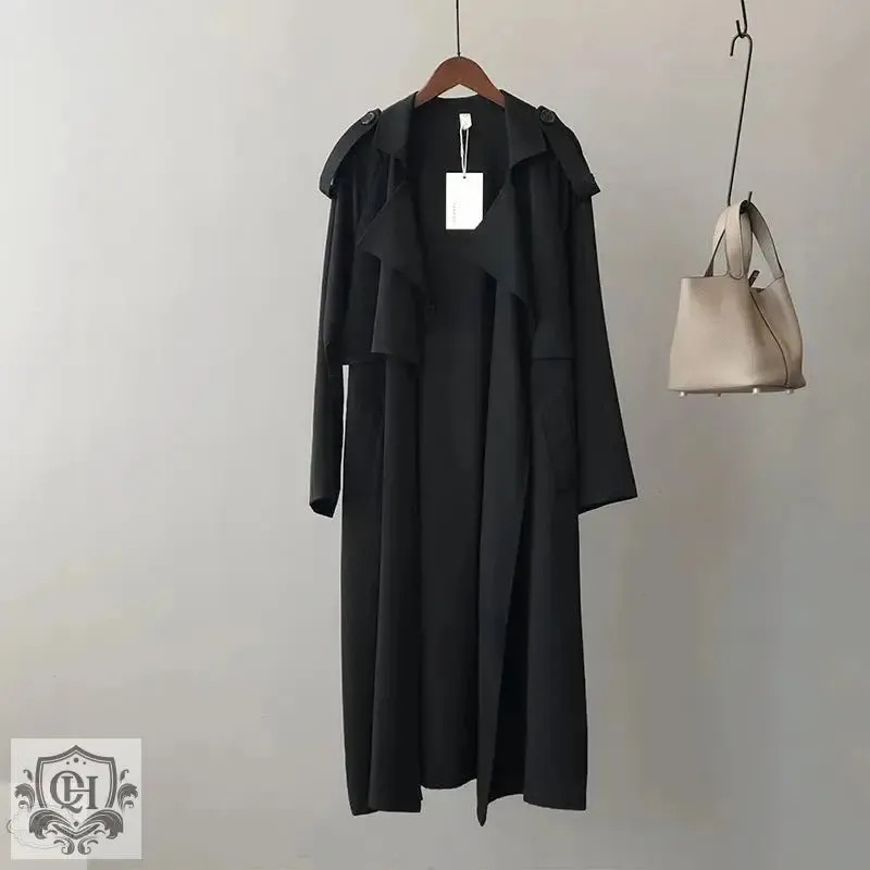 Elegant Long Loose Fit Trench Coat