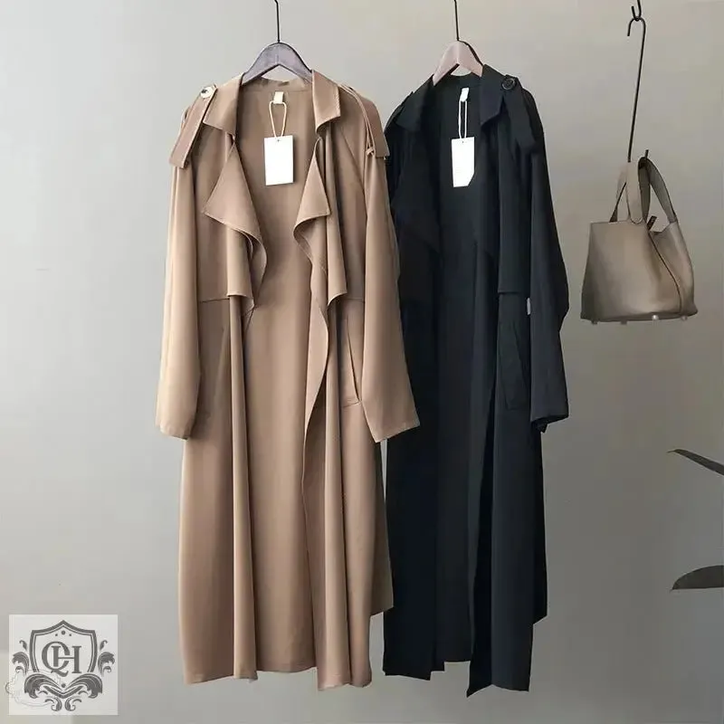 Elegant Long Loose Fit Trench Coat