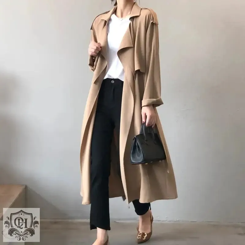 Elegant Long Loose Fit Trench Coat