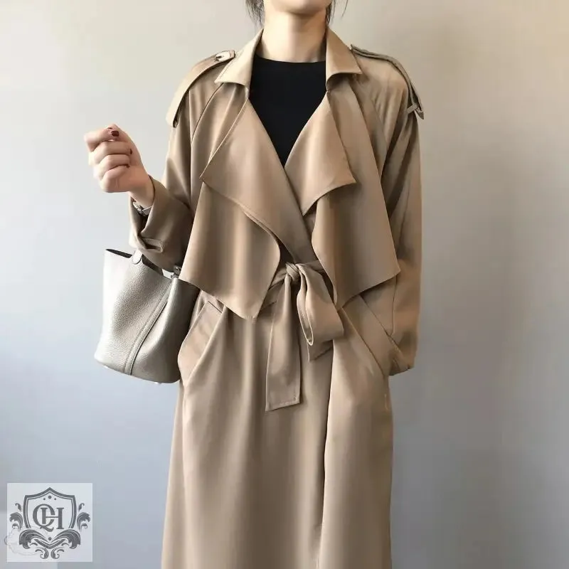 Elegant Long Loose Fit Trench Coat