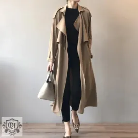 Elegant Long Loose Fit Trench Coat