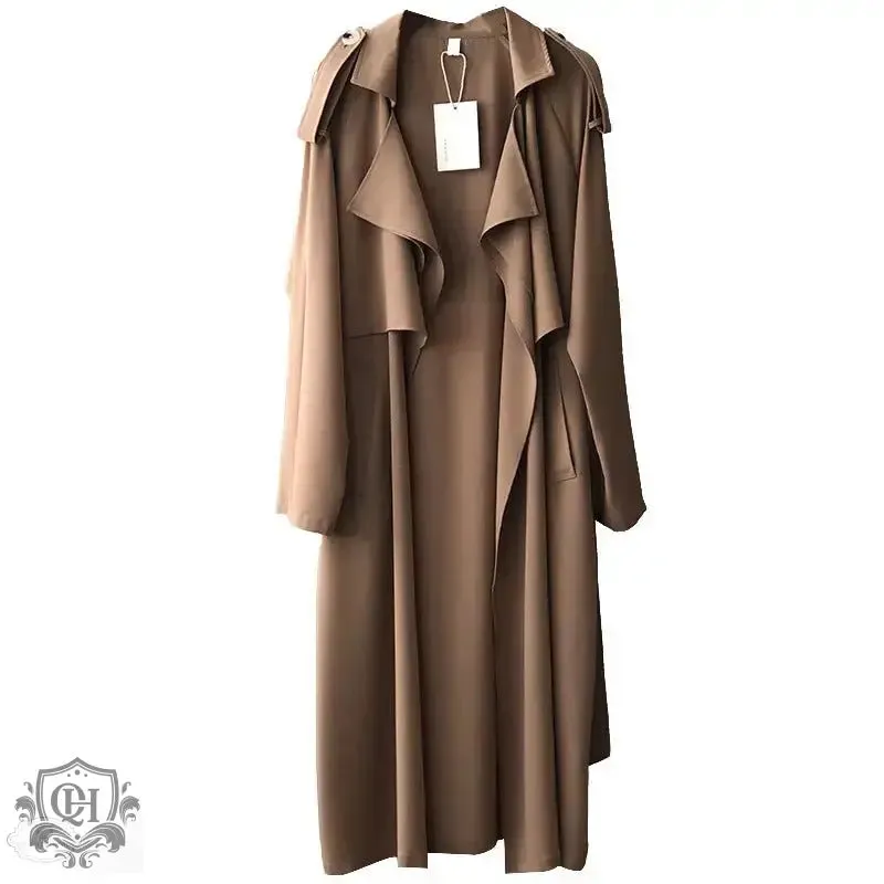 Elegant Long Loose Fit Trench Coat