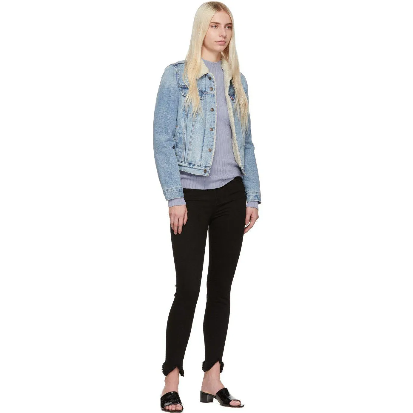 Frame Black 'Le High Skinny' Double Triangle Jeans