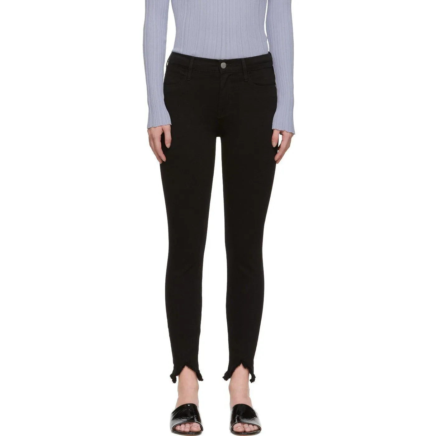 Frame Black 'Le High Skinny' Double Triangle Jeans