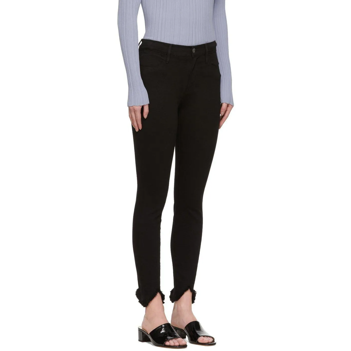 Frame Black 'Le High Skinny' Double Triangle Jeans
