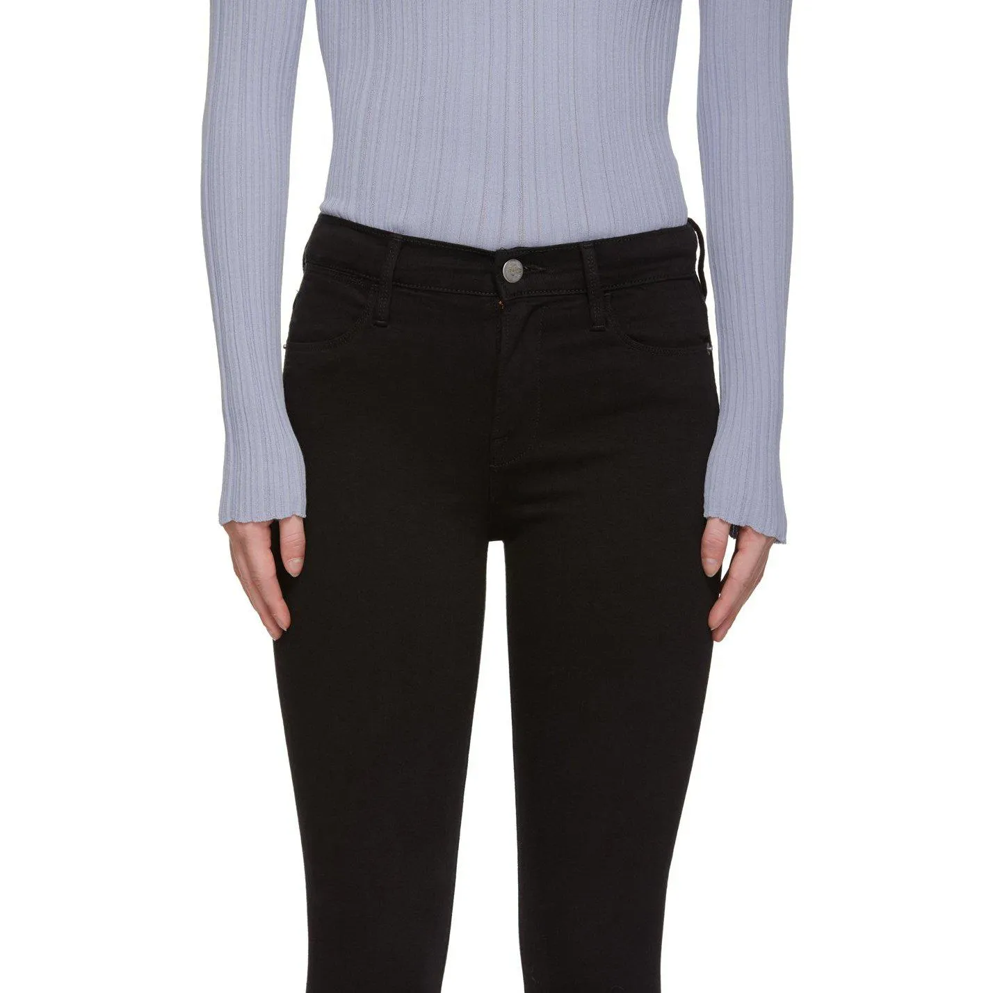 Frame Black 'Le High Skinny' Double Triangle Jeans