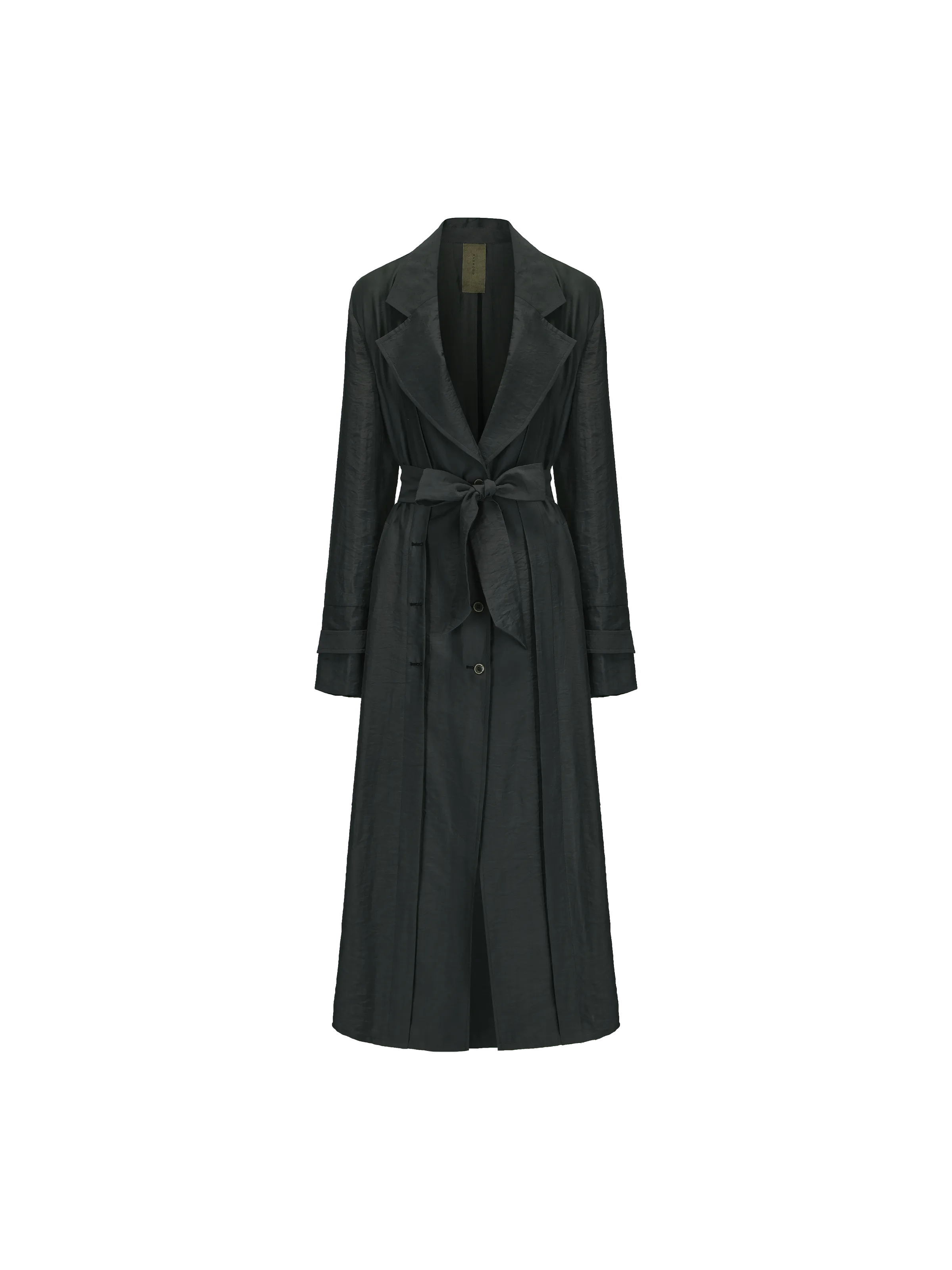 Gray-Blue Pleated Trench Coat