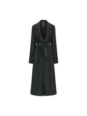 Gray-Blue Pleated Trench Coat