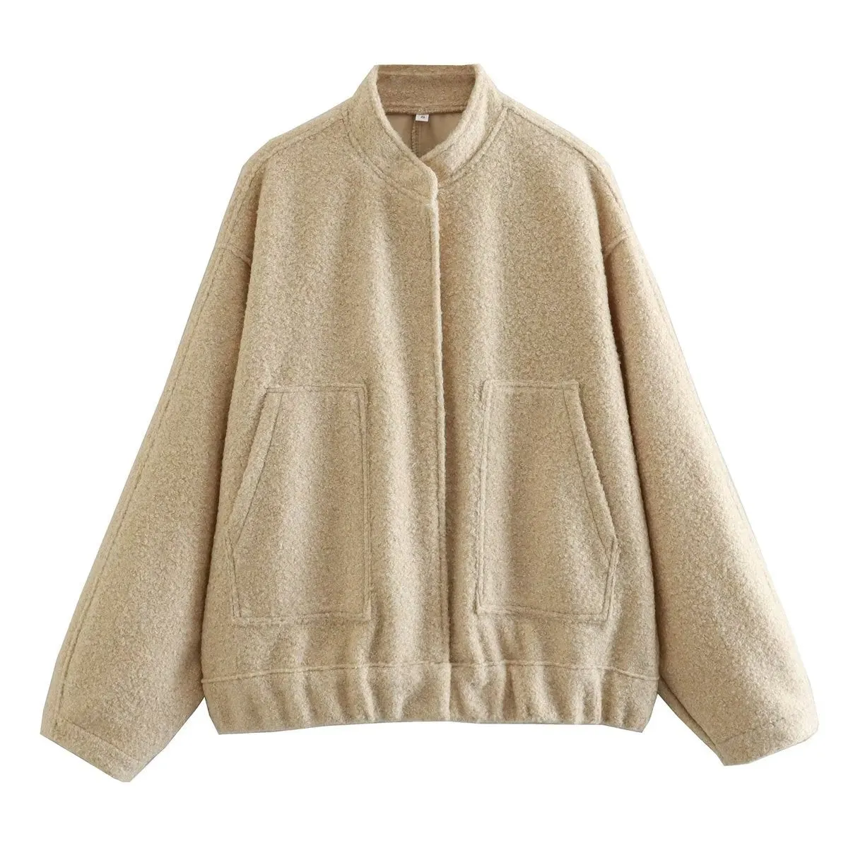 Gray Casual Jacket Women Fashion Chic Lady Long Sleeves