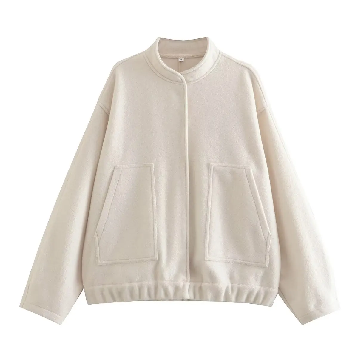 Gray Casual Jacket Women Fashion Chic Lady Long Sleeves