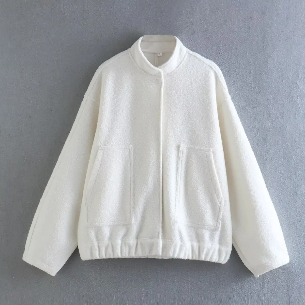 Gray Casual Jacket Women Fashion Chic Lady Long Sleeves