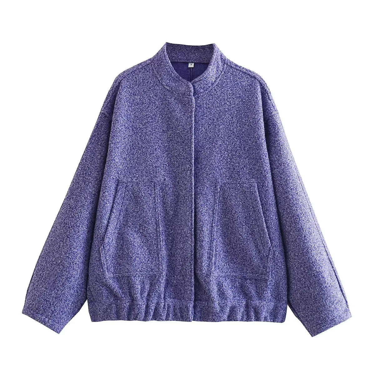 Gray Casual Jacket Women Fashion Chic Lady Long Sleeves