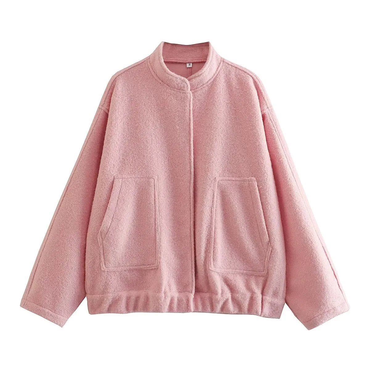 Gray Casual Jacket Women Fashion Chic Lady Long Sleeves