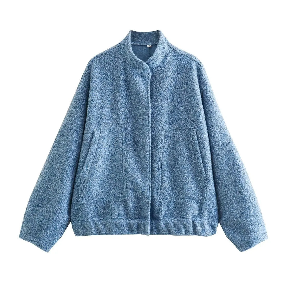 Gray Casual Jacket Women Fashion Chic Lady Long Sleeves