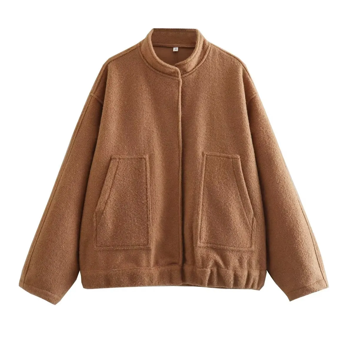 Gray Casual Jacket Women Fashion Chic Lady Long Sleeves