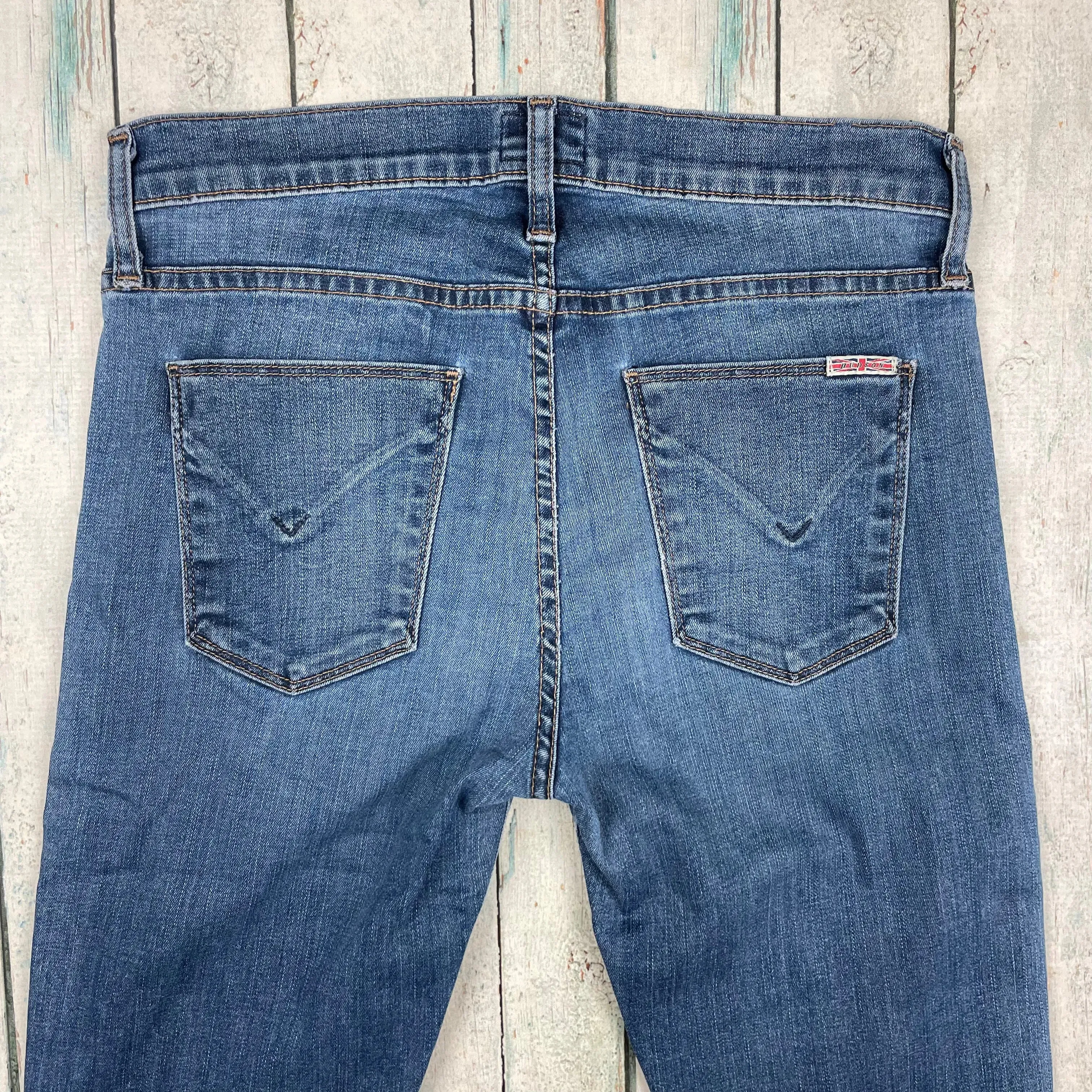 Hudson USA 'Nico' Mid Rise Skinny Distressed Jeans - Size 27