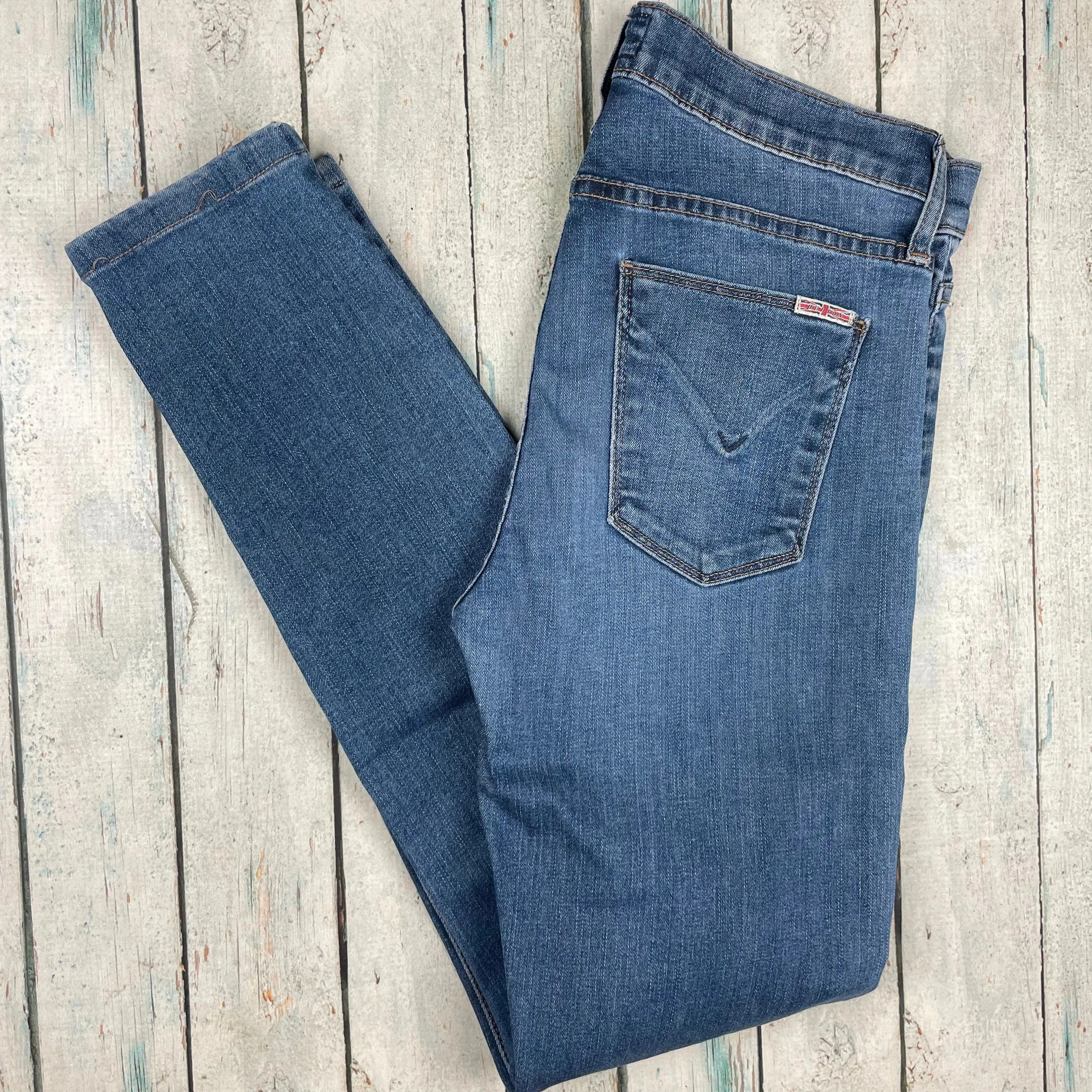 Hudson USA 'Nico' Mid Rise Skinny Distressed Jeans - Size 27