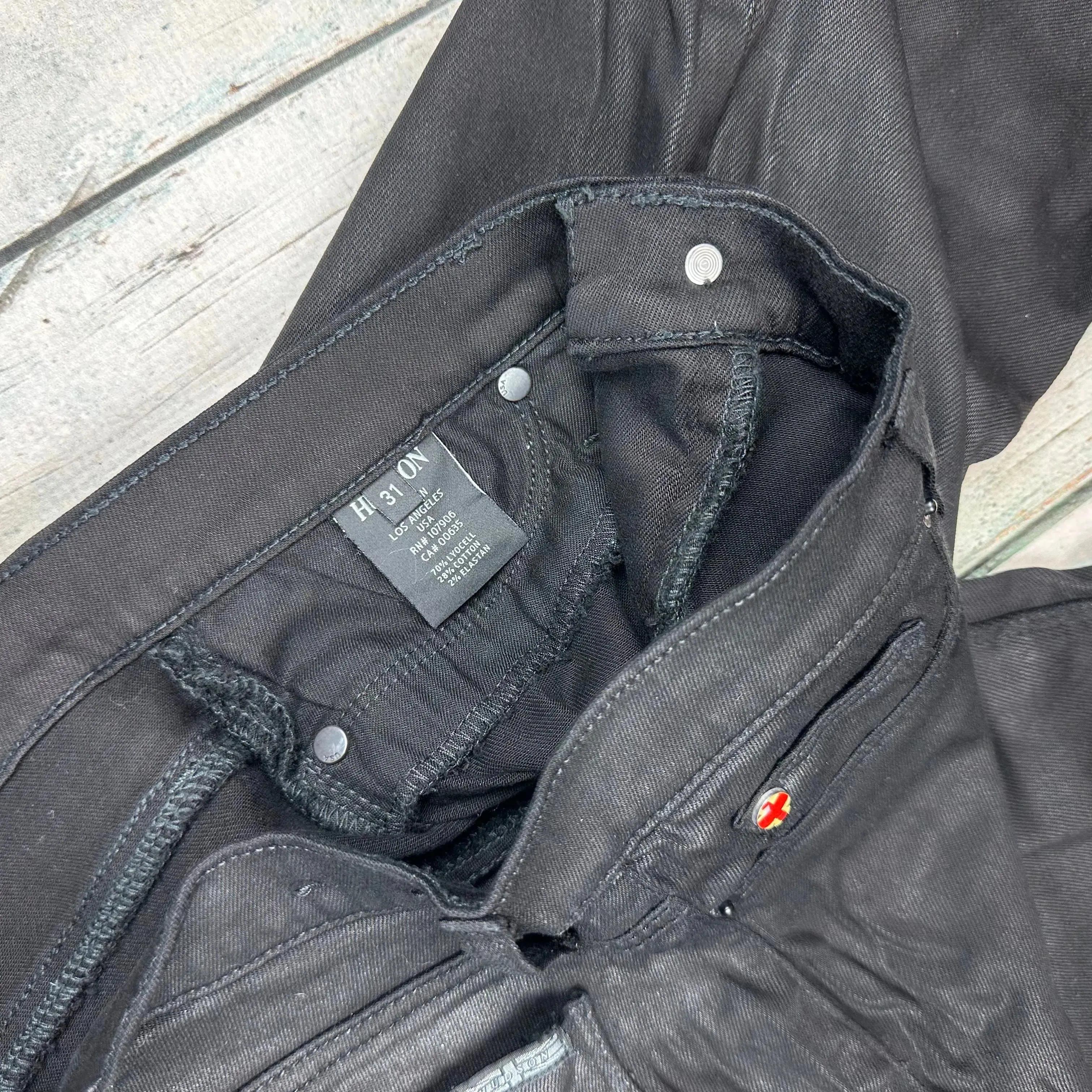 Hudson USA 'Nico' Super Skinny Mid Rise Black Jeans - Size 31