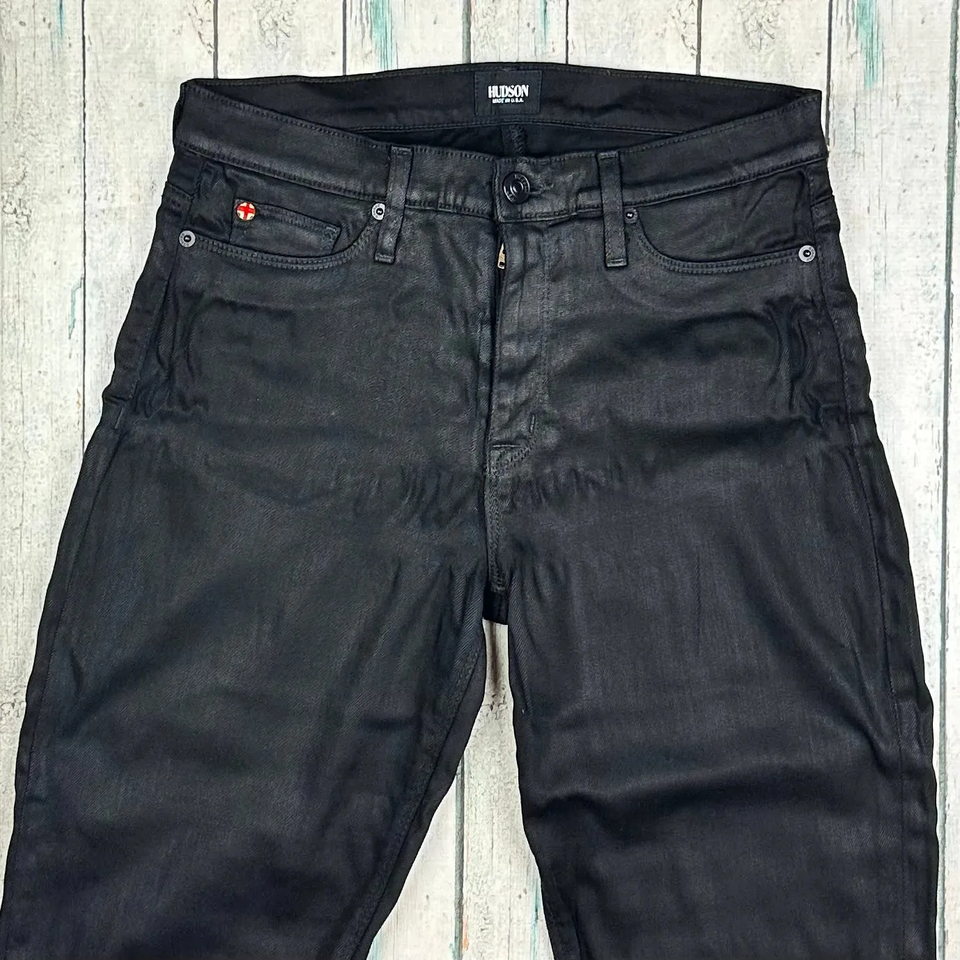 Hudson USA 'Nico' Super Skinny Mid Rise Black Jeans - Size 31