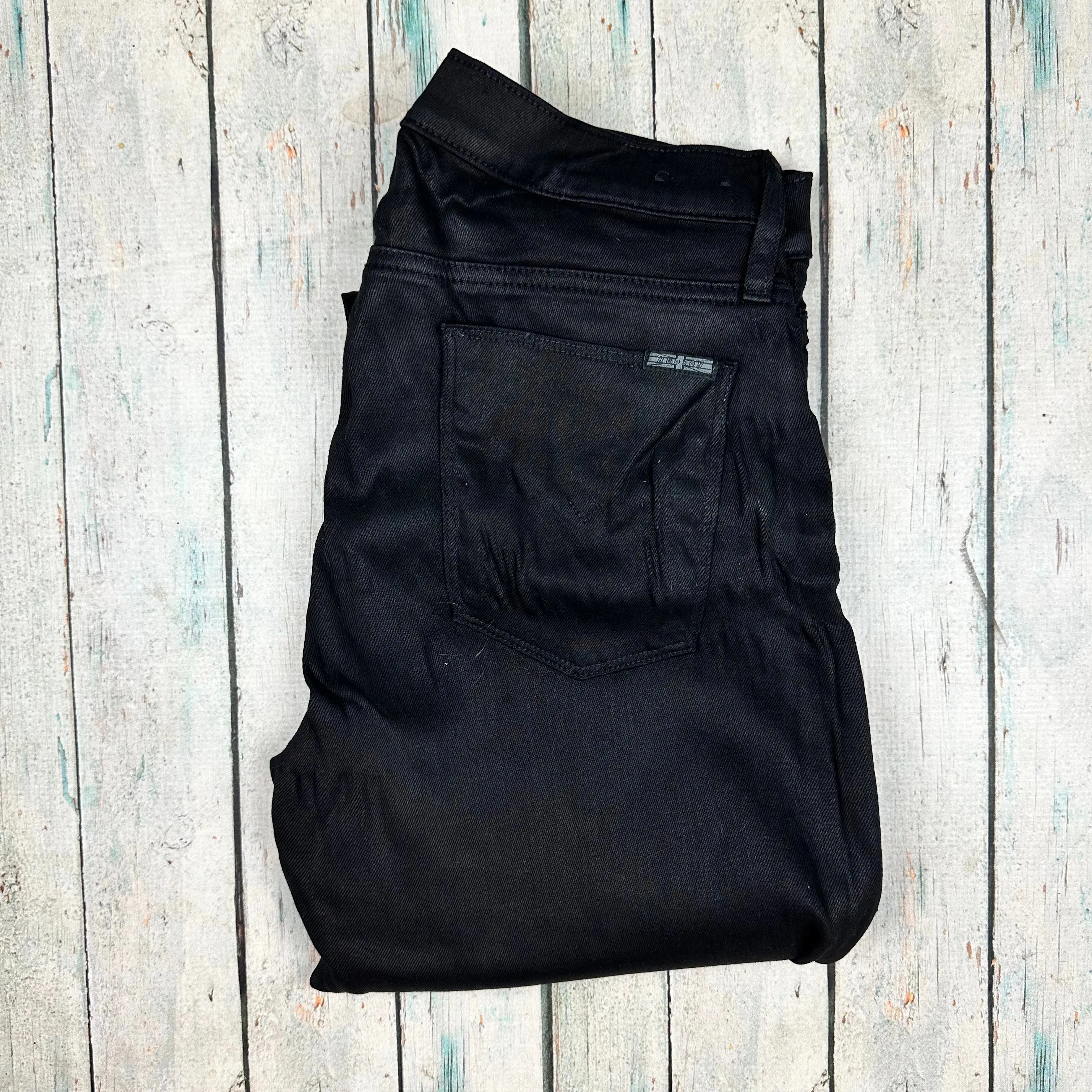 Hudson USA 'Nico' Super Skinny Mid Rise Black Jeans - Size 31
