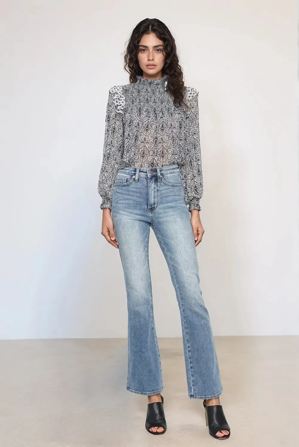 Judy Blue Tummy Control Back Embroidered Pocketed Bootcut Jeans (3 lengths)