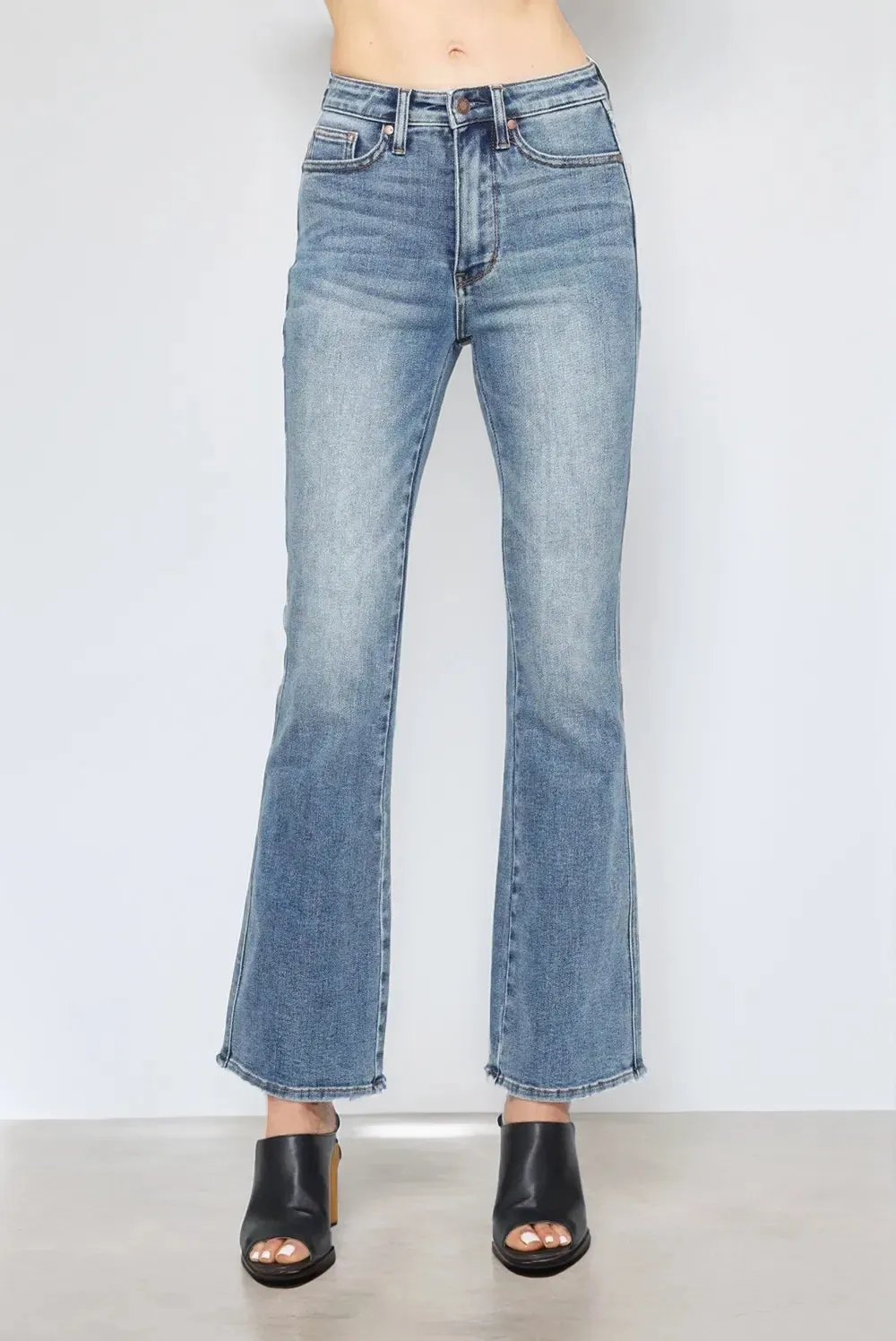 Judy Blue Tummy Control Back Embroidered Pocketed Bootcut Jeans (3 lengths)