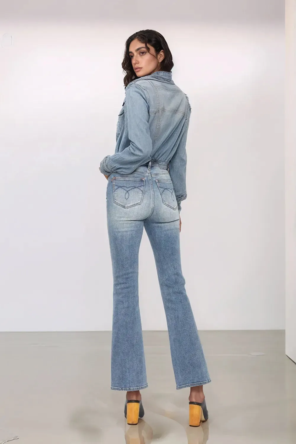 Judy Blue Tummy Control Back Embroidered Pocketed Bootcut Jeans (3 lengths)