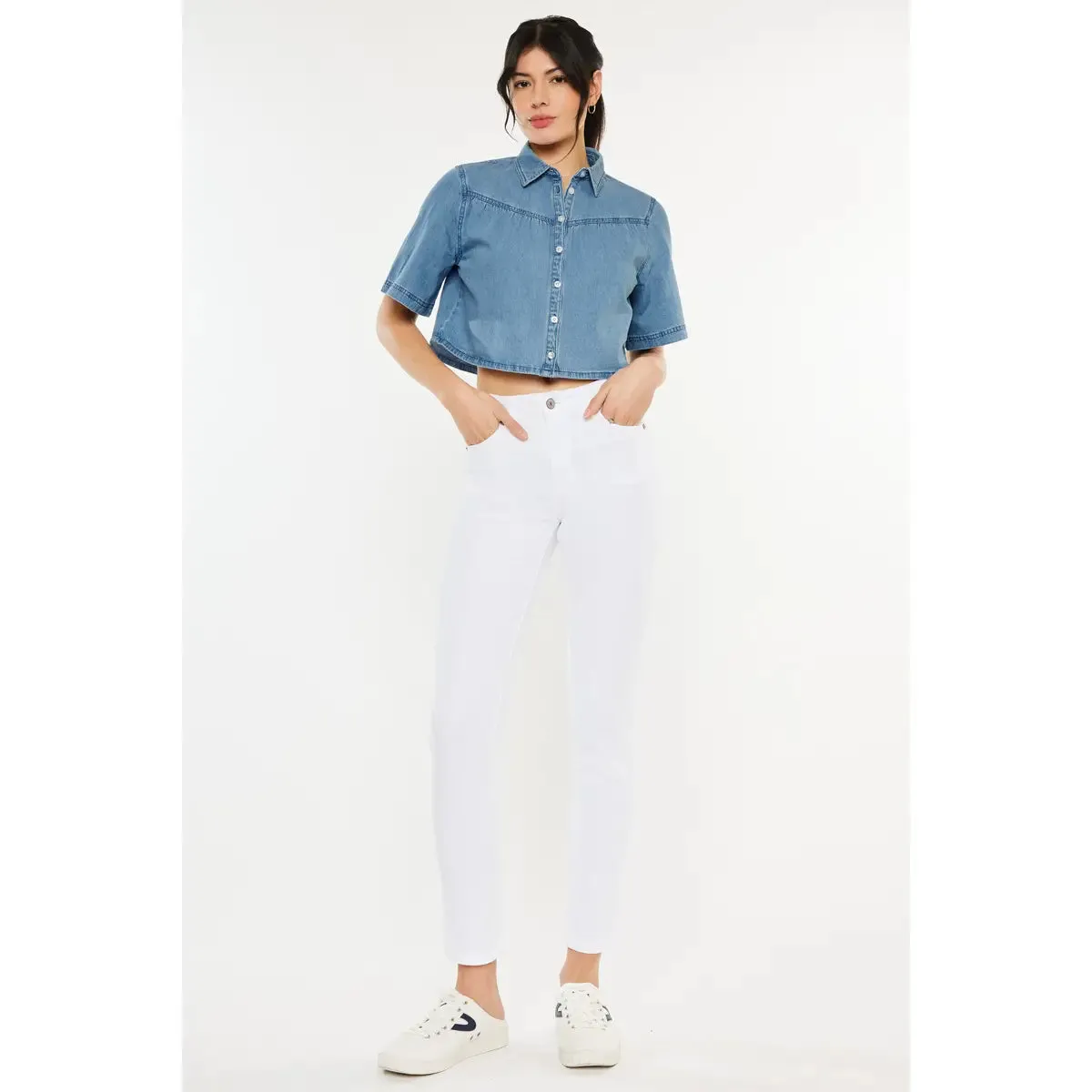 KanCan High Rise White Jeans