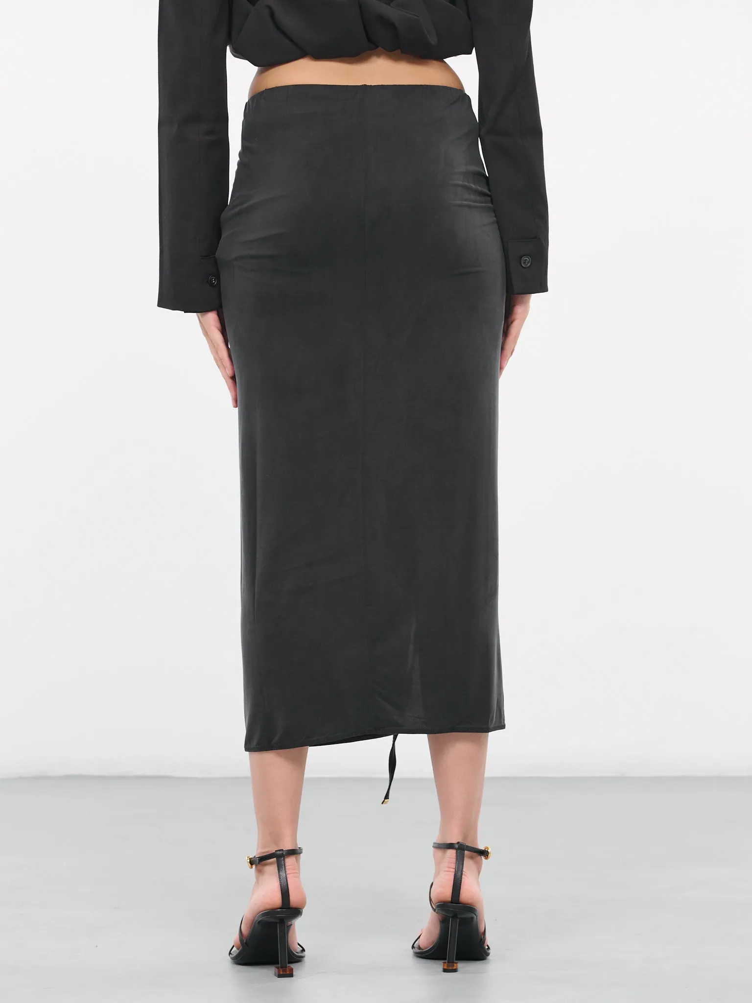 La jupe pareo Croissant (233SK044-2307-BLACK)