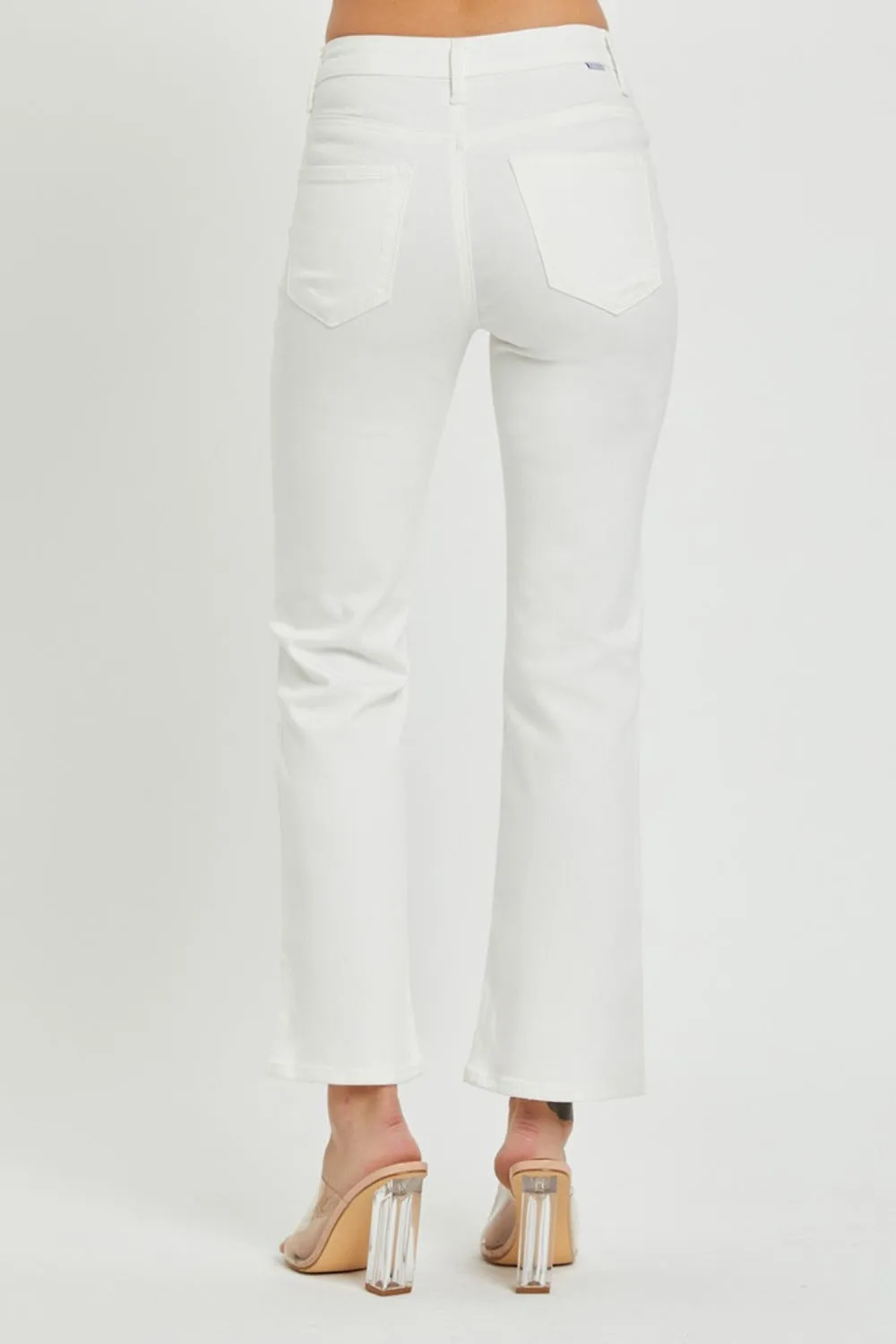 Mid Rise Bootcut Jeans with Pockets