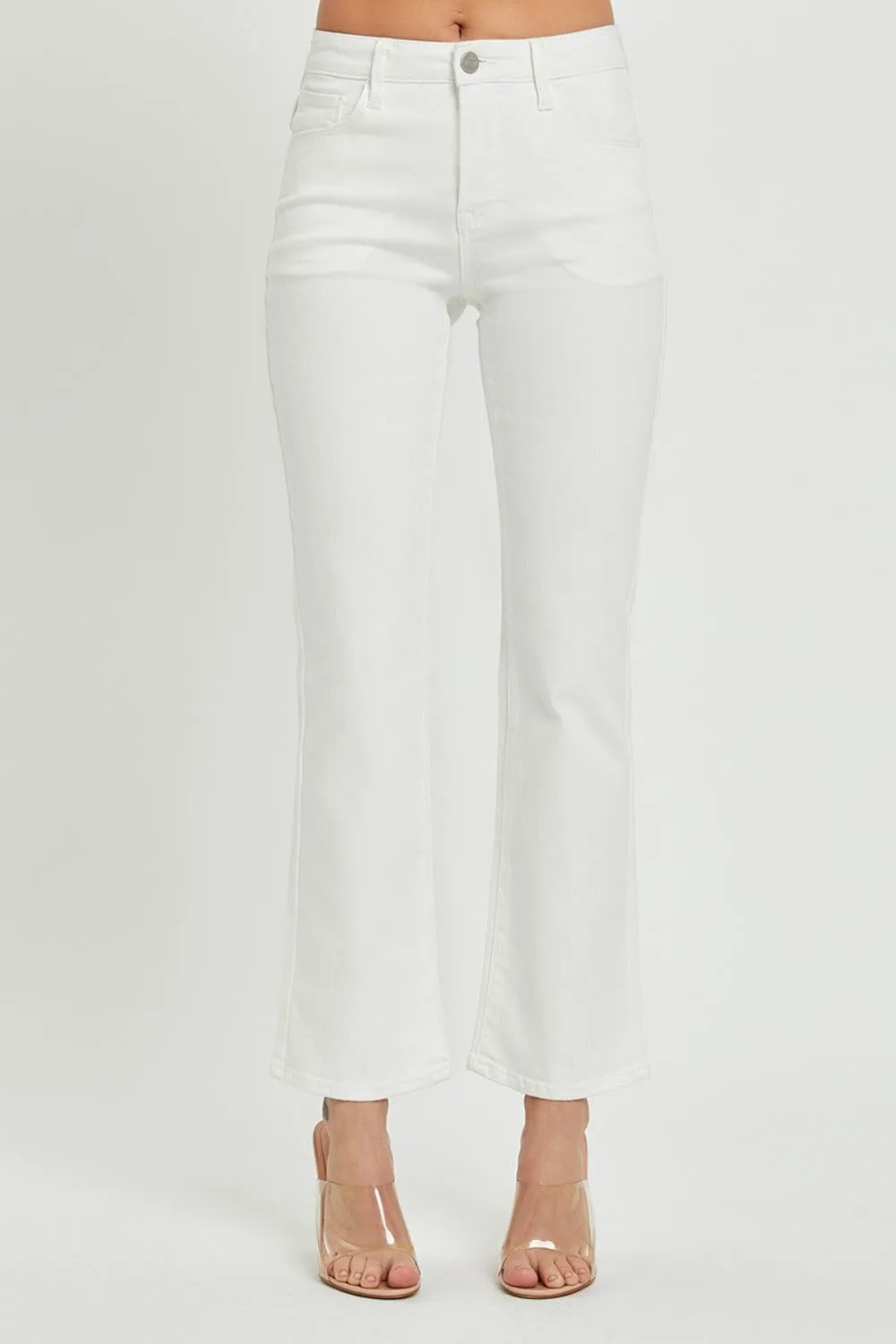 Mid Rise Bootcut Jeans with Pockets