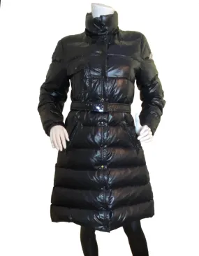 Moncler Black Meina Puffer Down Coat w/Belt & Detachable Hood sz 2/US M