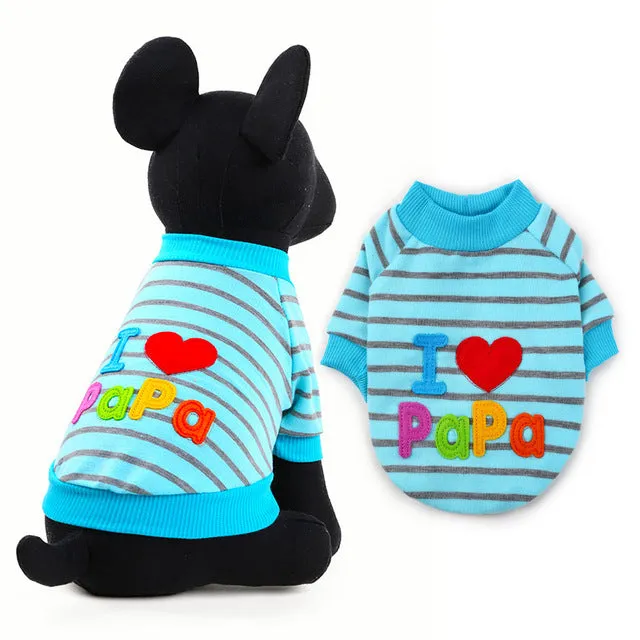 Petcircle Fashion I love papa and mama winter