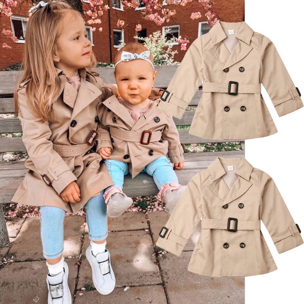 Toddlers Trendy Belted Trenchie 2-7T