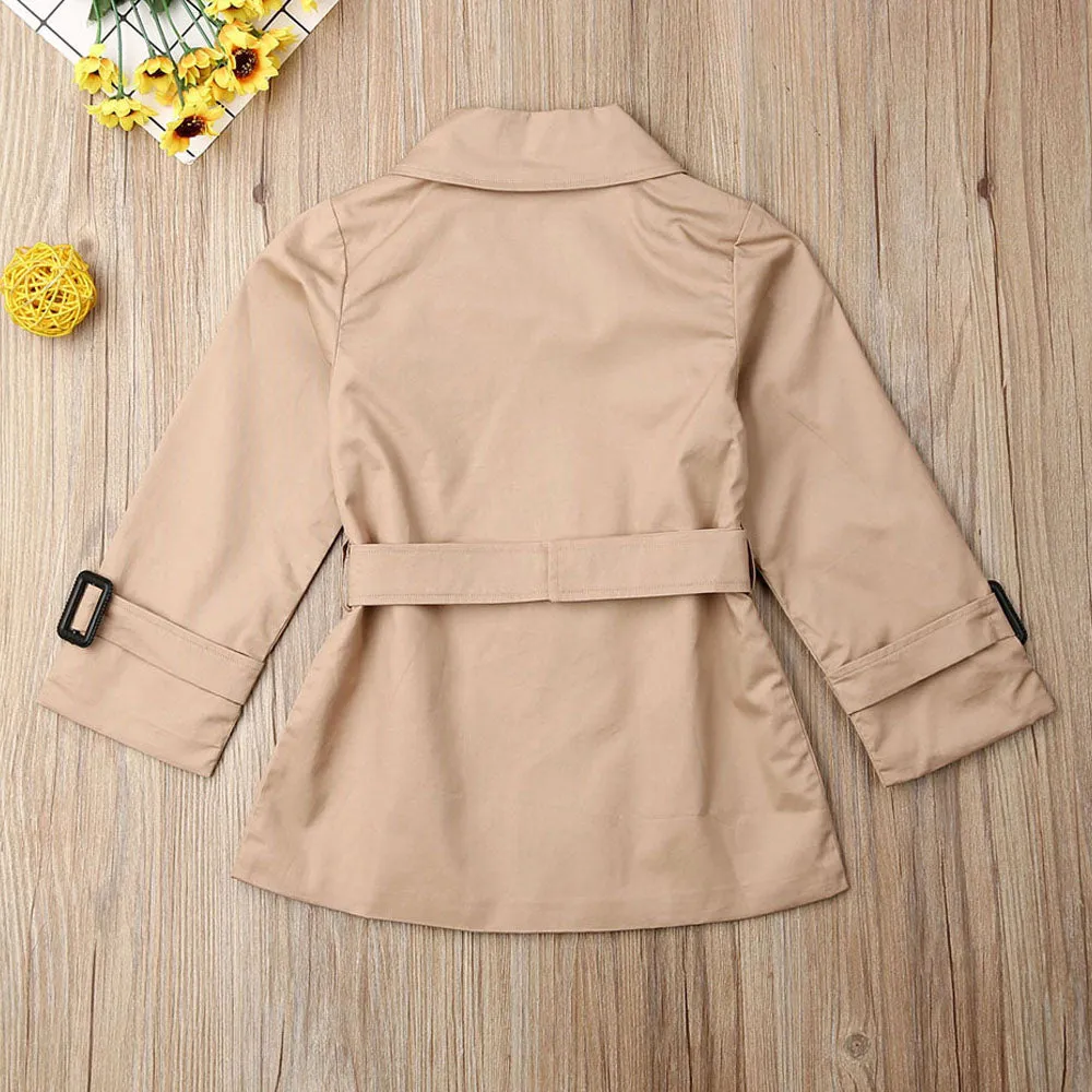 Toddlers Trendy Belted Trenchie 2-7T