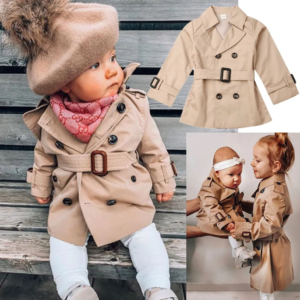 Toddlers Trendy Belted Trenchie 2-7T