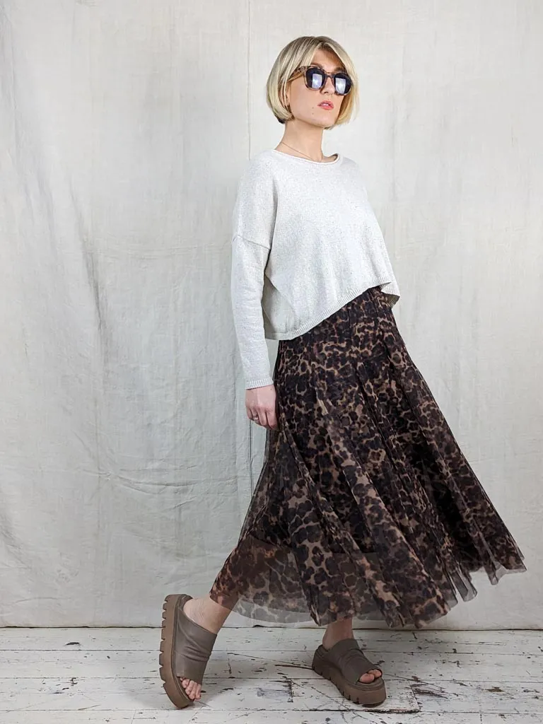 Tulle Skirt - Big Leopard Print