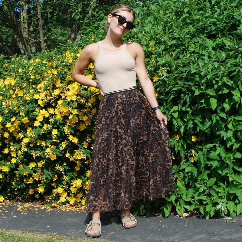 Tulle Skirt - Big Leopard Print