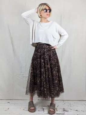 Tulle Skirt - Big Leopard Print