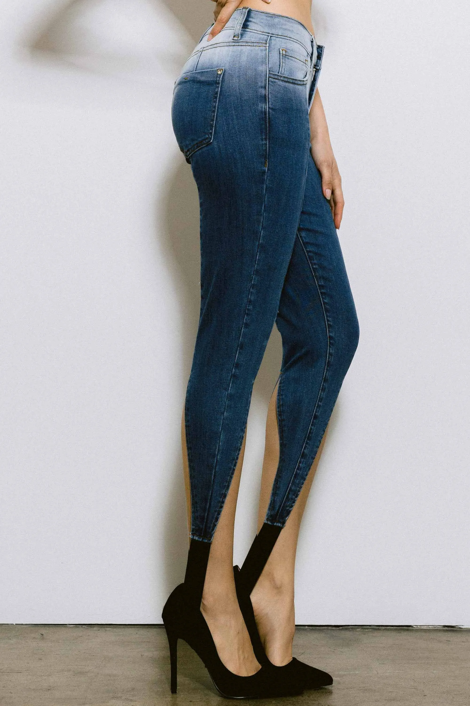 V Shape Stirrup Skinny Jeans